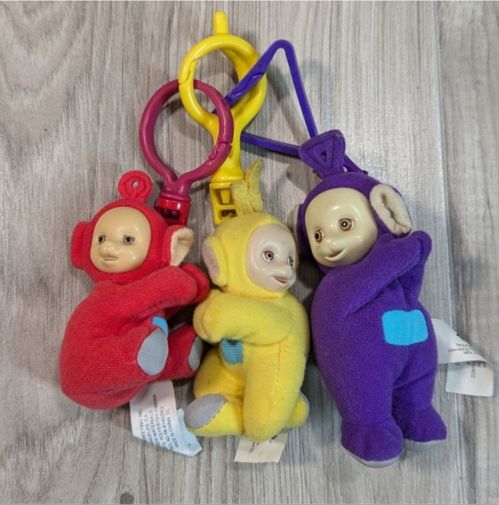 Y2K Teletubbies Key Chain Grabbers Bag Charms Clips